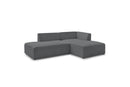 Fixed corner sofa MEGEVE smooth fabric - Right angle - BOBOCHIC -The Bradery