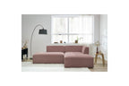 MEGEVE fixed corner sofa in smooth fabric - Right-hand corner - BOBOCHIC - The Bradery