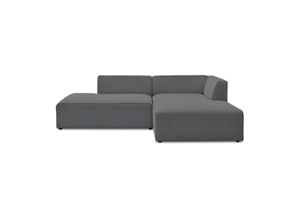 MEGEVE fixed corner sofa in smooth fabric - Right-hand corner - BOBOCHIC - The Bradery