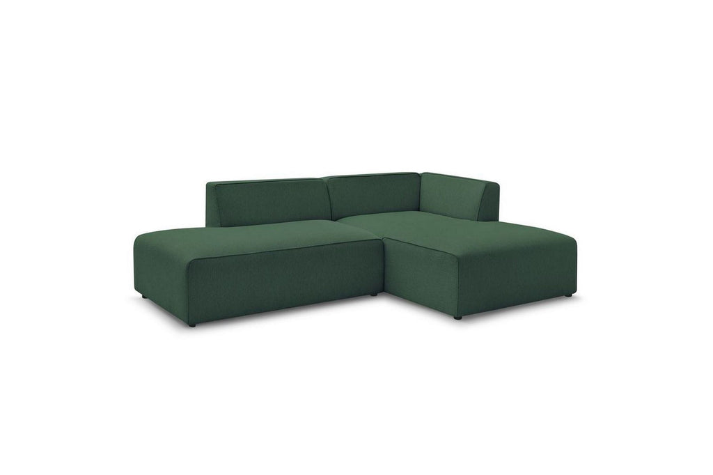 MEGEVE fixed corner sofa in smooth fabric - Right-hand corner - BOBOCHIC - The Bradery