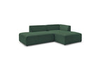 MEGEVE fixed corner sofa in smooth fabric - Right-hand corner - BOBOCHIC - The Bradery