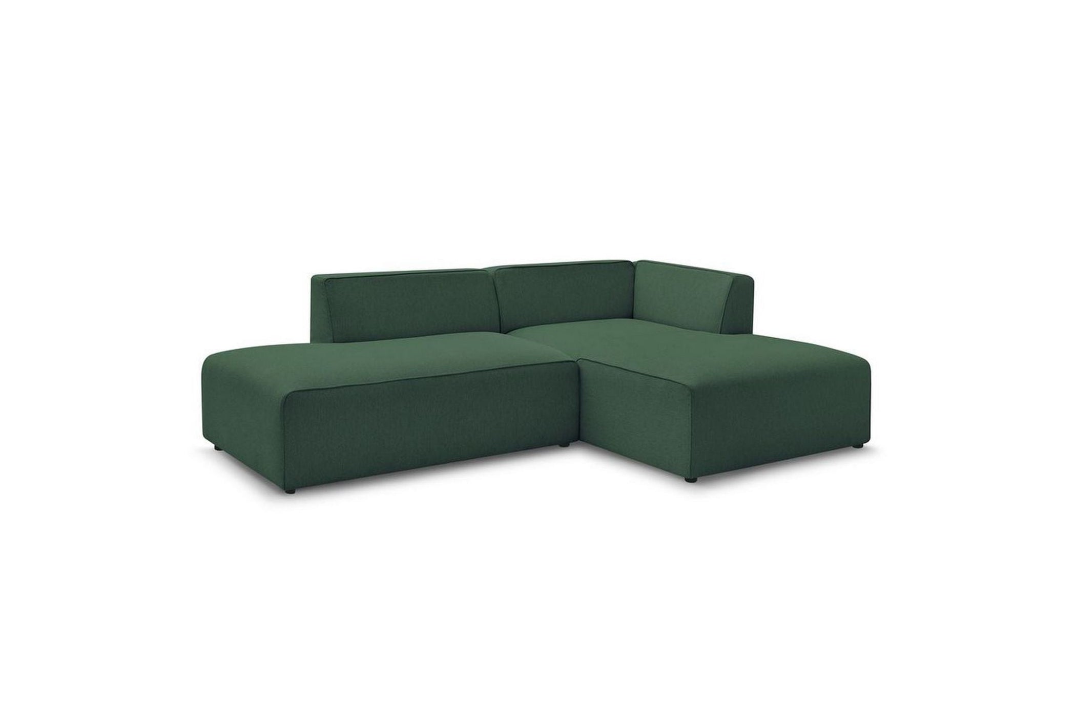 MEGEVE fixed corner sofa in smooth fabric - Right-hand corner - BOBOCHIC - The Bradery