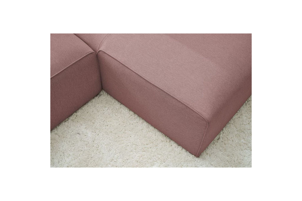 MEGEVE fixed corner sofa in smooth fabric - Right-hand corner - BOBOCHIC - The Bradery