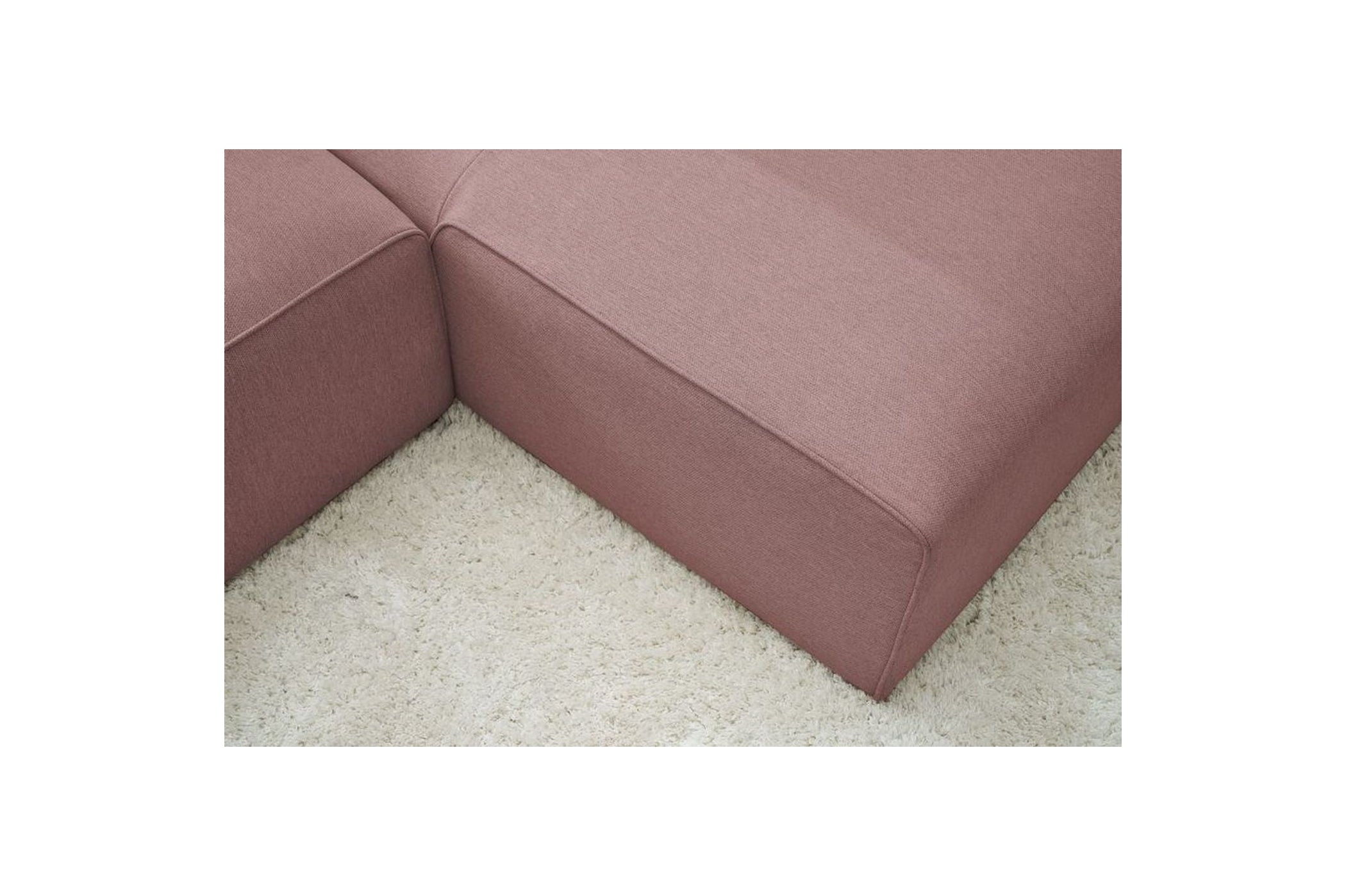 MEGEVE fixed corner sofa in smooth fabric - Right-hand corner - BOBOCHIC - The Bradery