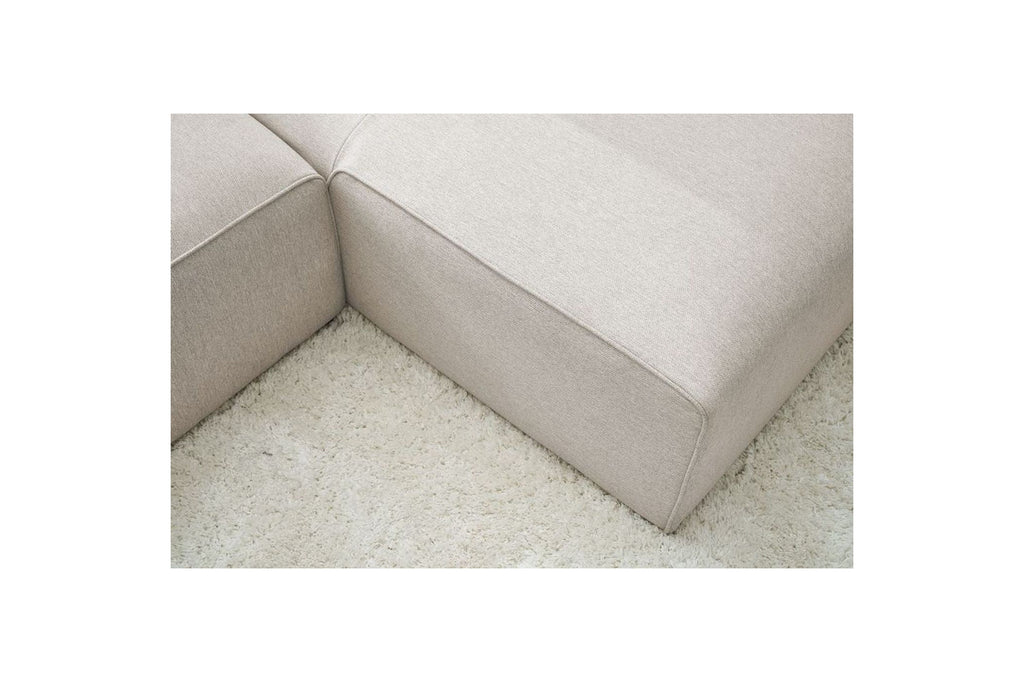 MEGEVE fixed corner sofa in smooth fabric - Right-hand corner - BOBOCHIC - The Bradery