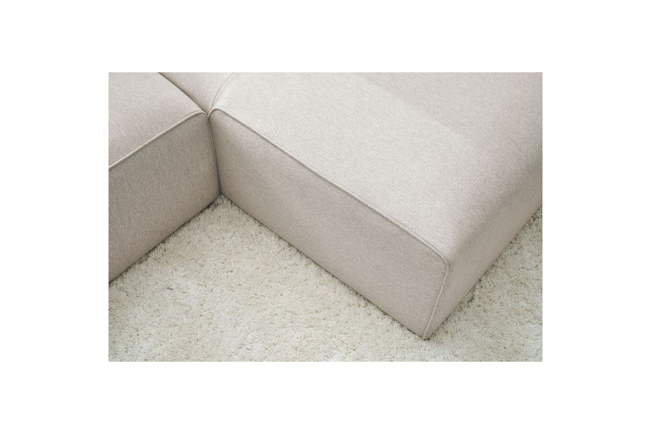 MEGEVE fixed corner sofa in smooth fabric - Right-hand corner - BOBOCHIC - The Bradery