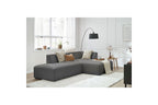 MEGEVE fixed corner sofa in smooth fabric - Right-hand corner - BOBOCHIC - The Bradery