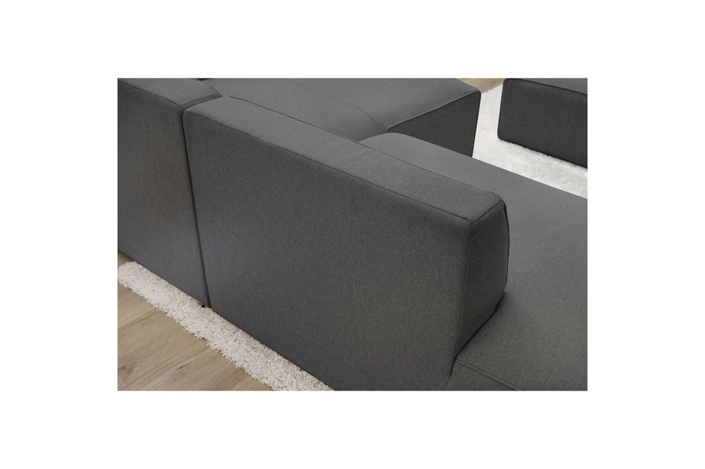 MEGEVE fixed corner sofa in smooth fabric - Right-hand corner - BOBOCHIC - The Bradery