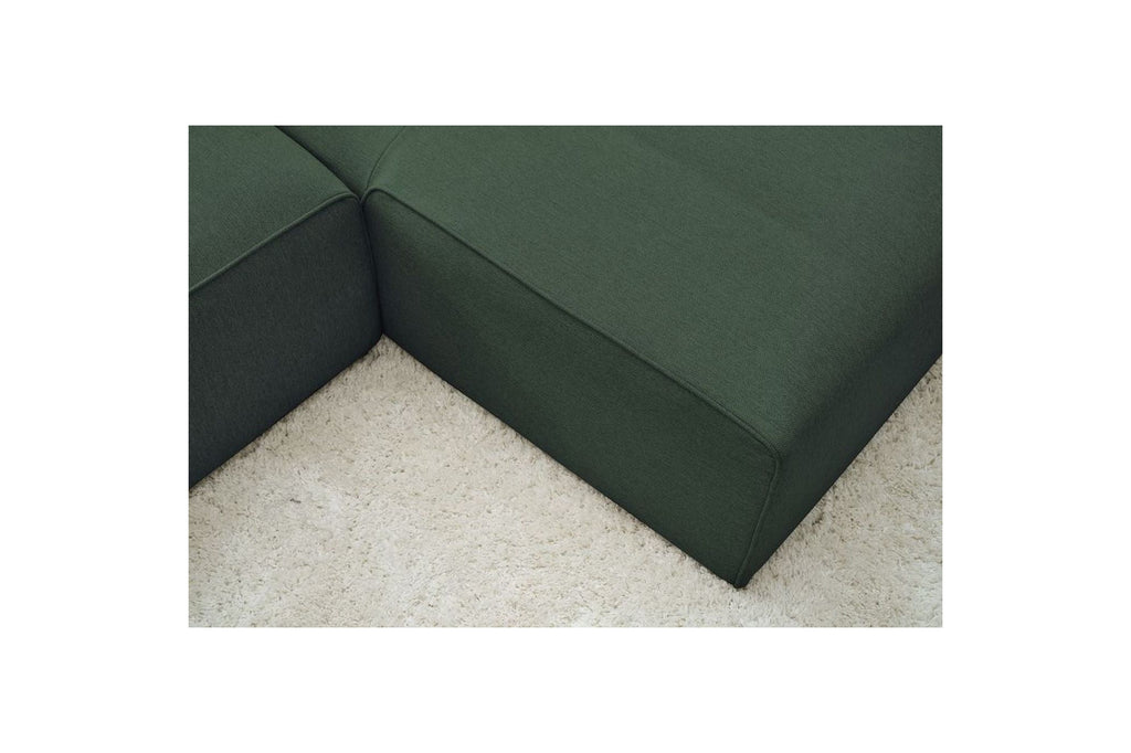 MEGEVE fixed corner sofa in smooth fabric - Right-hand corner - BOBOCHIC - The Bradery