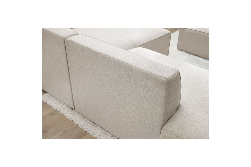 MEGEVE fixed corner sofa in smooth fabric - Right-hand corner - BOBOCHIC - The Bradery