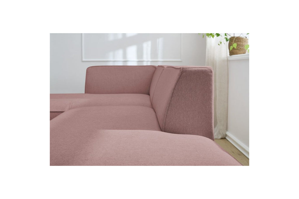 MEGEVE fixed corner sofa in smooth fabric - Left-hand corner - BOBOCHIC - The Bradery
