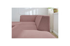 MEGEVE fixed corner sofa in smooth fabric - Left-hand corner - BOBOCHIC - The Bradery