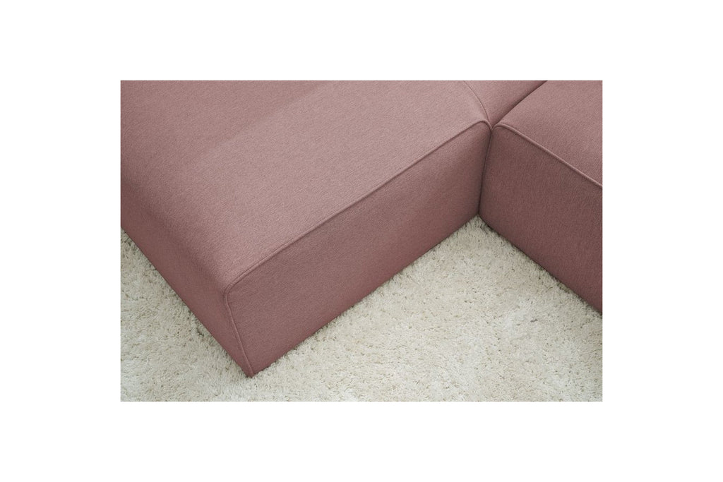MEGEVE fixed corner sofa in smooth fabric - Left-hand corner - BOBOCHIC - The Bradery