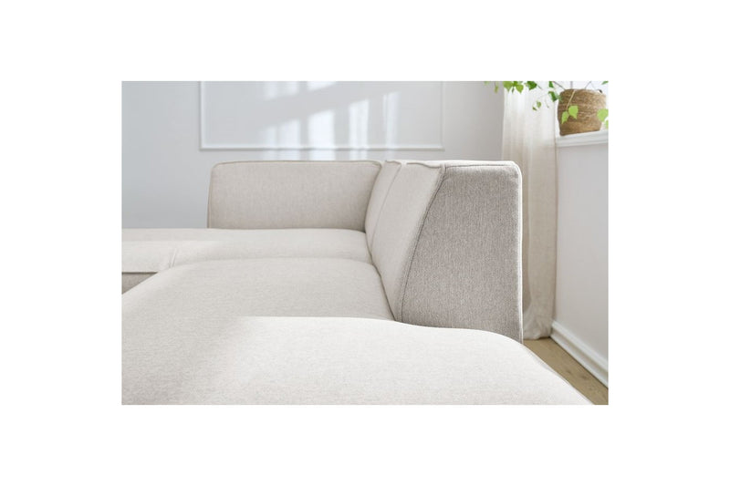 Canapé d'angle fixe MEGEVE tissu lisse - Angle gauche - BOBOCHIC - The Bradery