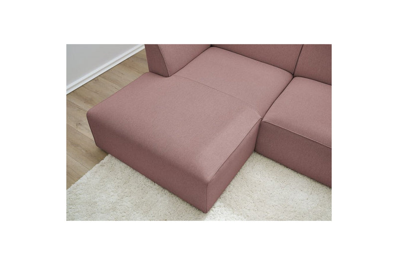 Canapé d'angle fixe MEGEVE tissu lisse - Angle gauche - BOBOCHIC - The Bradery