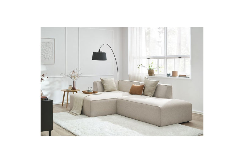 Canapé d'angle fixe MEGEVE tissu lisse - Angle gauche - BOBOCHIC - The Bradery