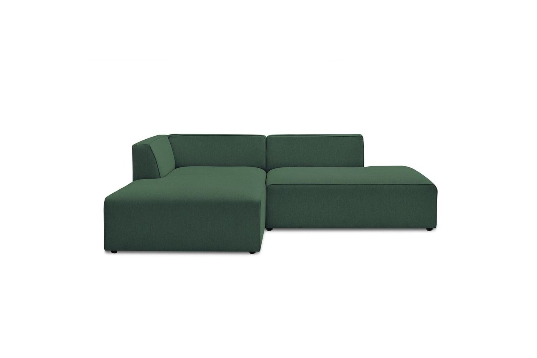 MEGEVE fixed corner sofa in smooth fabric - Left-hand corner - BOBOCHIC - The Bradery