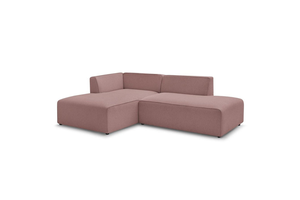 MEGEVE fixed corner sofa in smooth fabric - Left-hand corner - BOBOCHIC - The Bradery