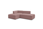 MEGEVE fixed corner sofa in smooth fabric - Left-hand corner - BOBOCHIC - The Bradery
