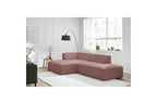 MEGEVE fixed corner sofa in smooth fabric - Left-hand corner - BOBOCHIC - The Bradery