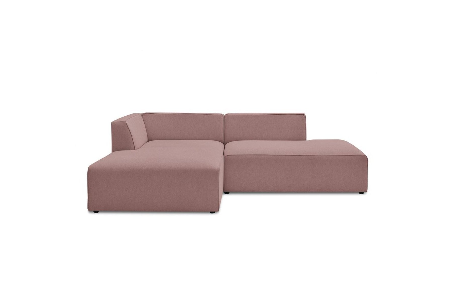 MEGEVE fixed corner sofa in smooth fabric - Left-hand corner - BOBOCHIC - The Bradery