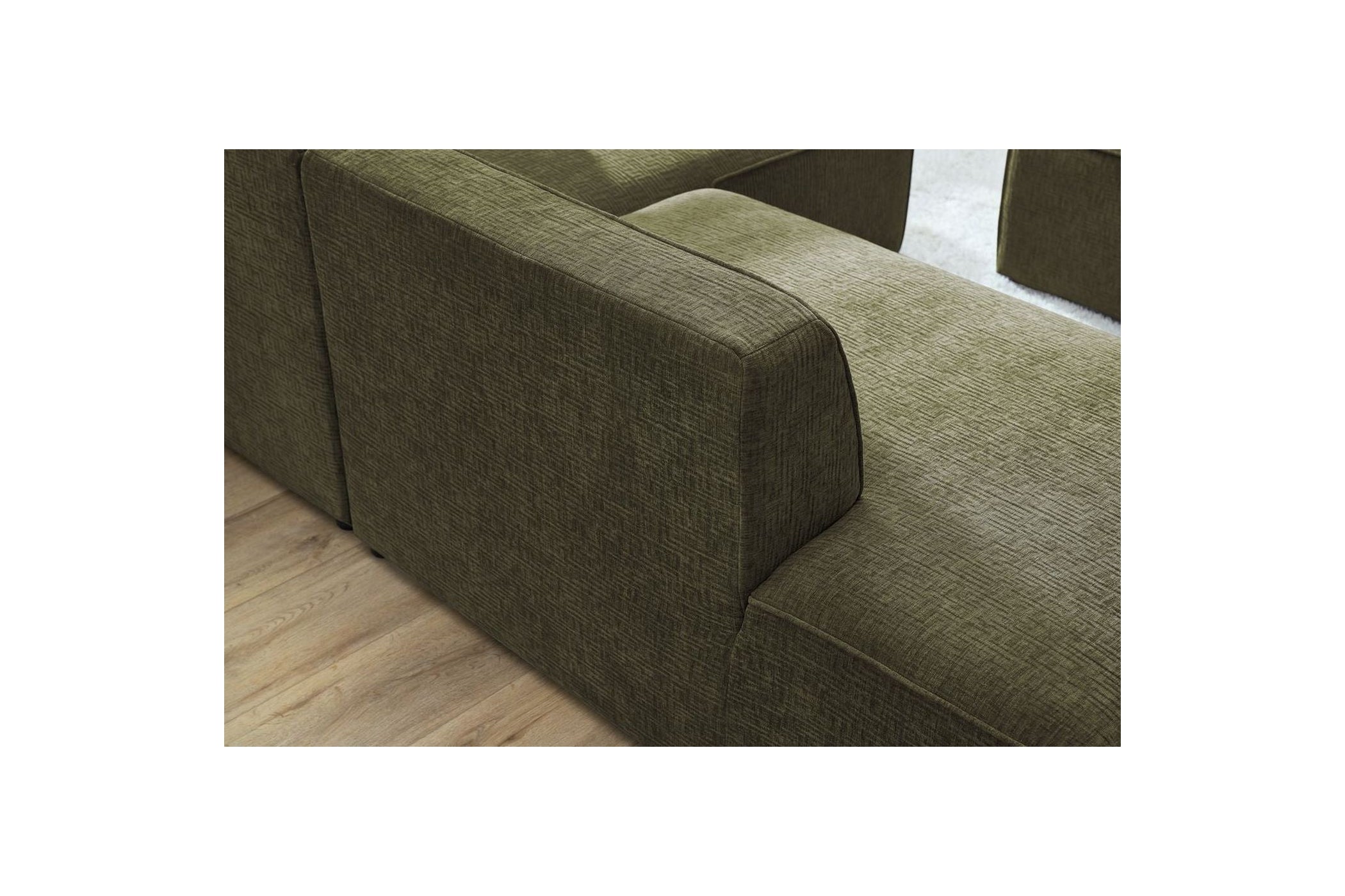 MEGEVE fixed corner sofa in textured fabric - Right-hand corner - BOBOCHIC - The Bradery