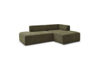 MEGEVE fixed corner sofa in textured fabric - Right-hand corner - BOBOCHIC - The Bradery