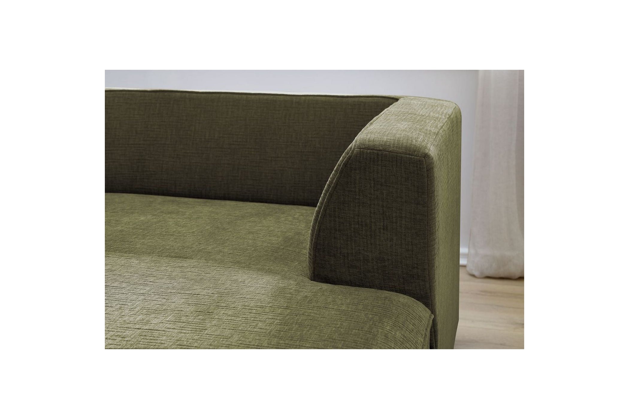 MEGEVE fixed corner sofa in textured fabric - Right-hand corner - BOBOCHIC - The Bradery