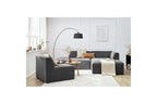 MEGEVE fixed corner sofa in textured fabric - Right-hand corner - BOBOCHIC - The Bradery