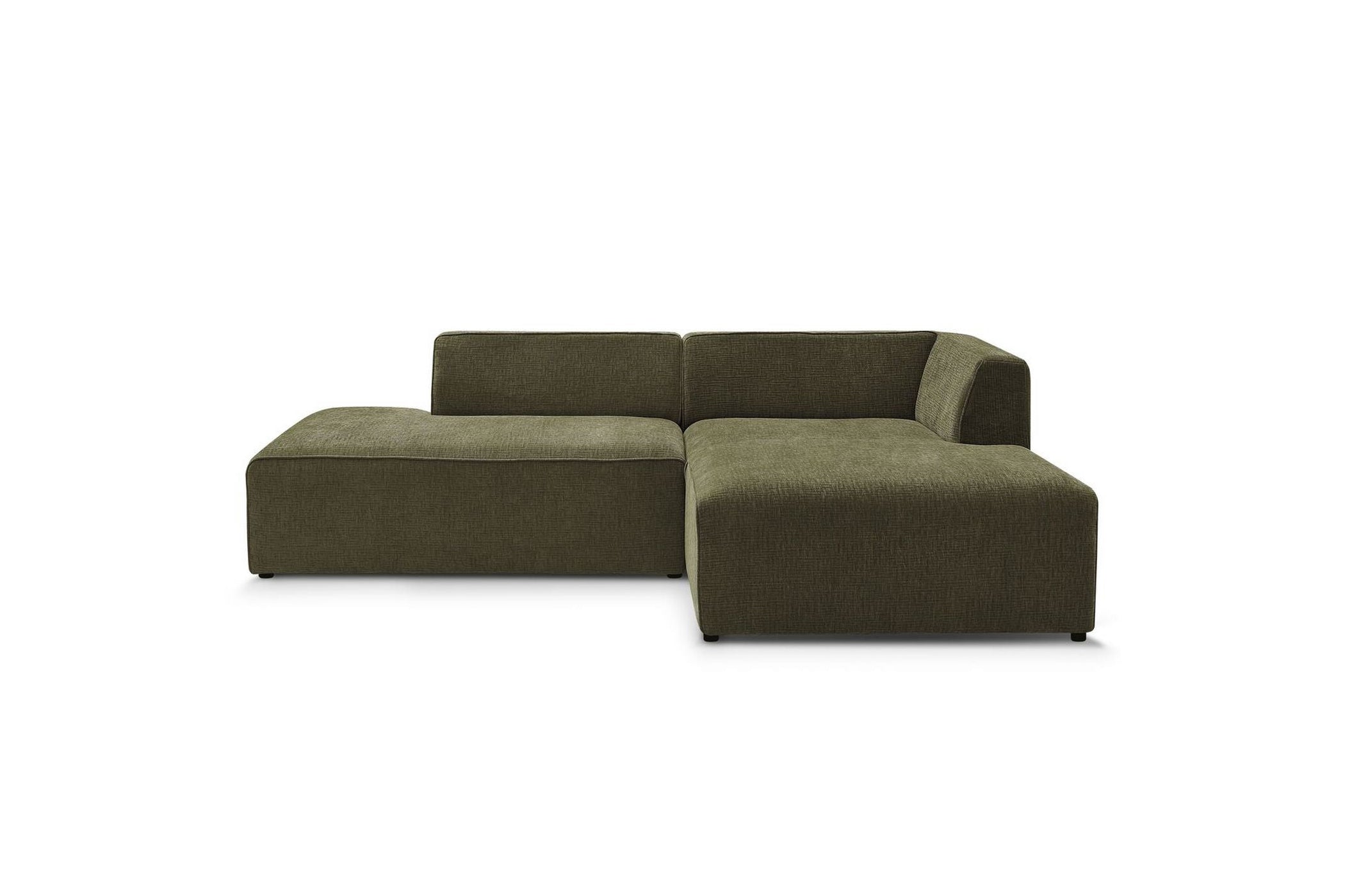 MEGEVE fixed corner sofa in textured fabric - Right-hand corner - BOBOCHIC - The Bradery
