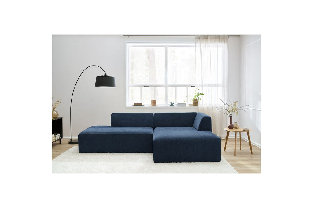 MEGEVE fixed corner sofa in textured fabric - Right-hand corner - BOBOCHIC - The Bradery