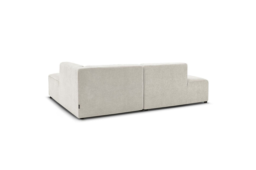 MEGEVE fixed corner sofa in textured fabric - Right-hand corner - BOBOCHIC - The Bradery