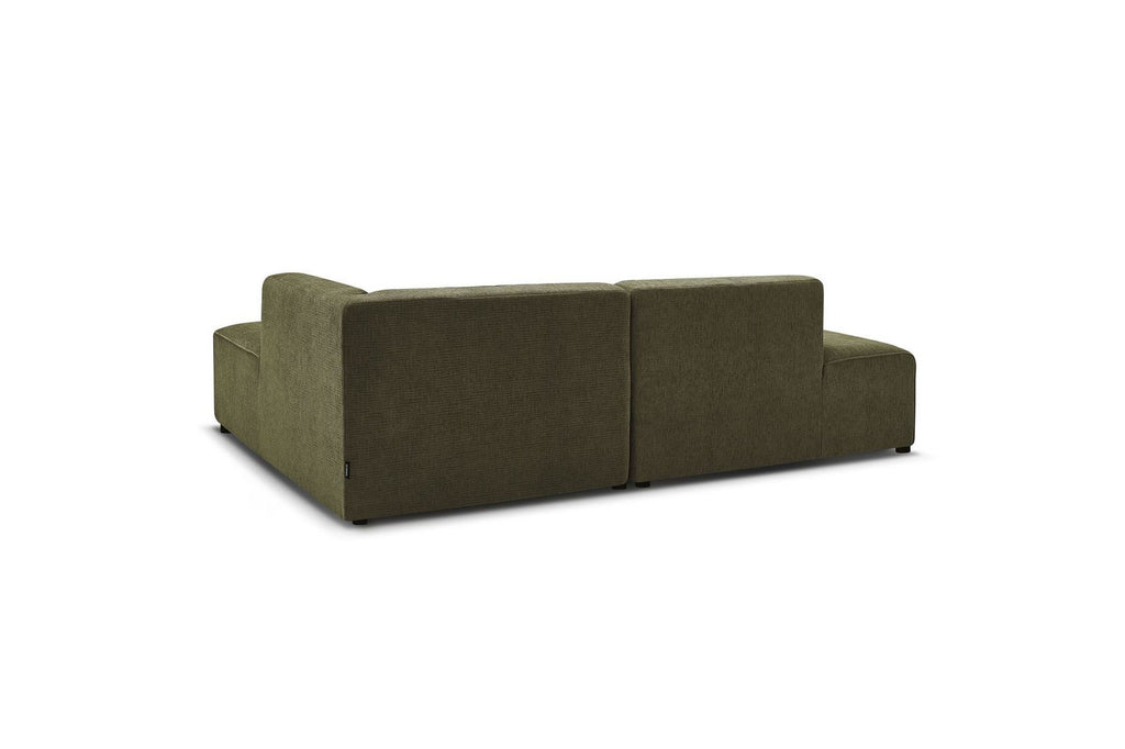 MEGEVE fixed corner sofa in textured fabric - Right-hand corner - BOBOCHIC - The Bradery