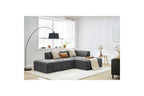 MEGEVE fixed corner sofa in textured fabric - Right-hand corner - BOBOCHIC - The Bradery