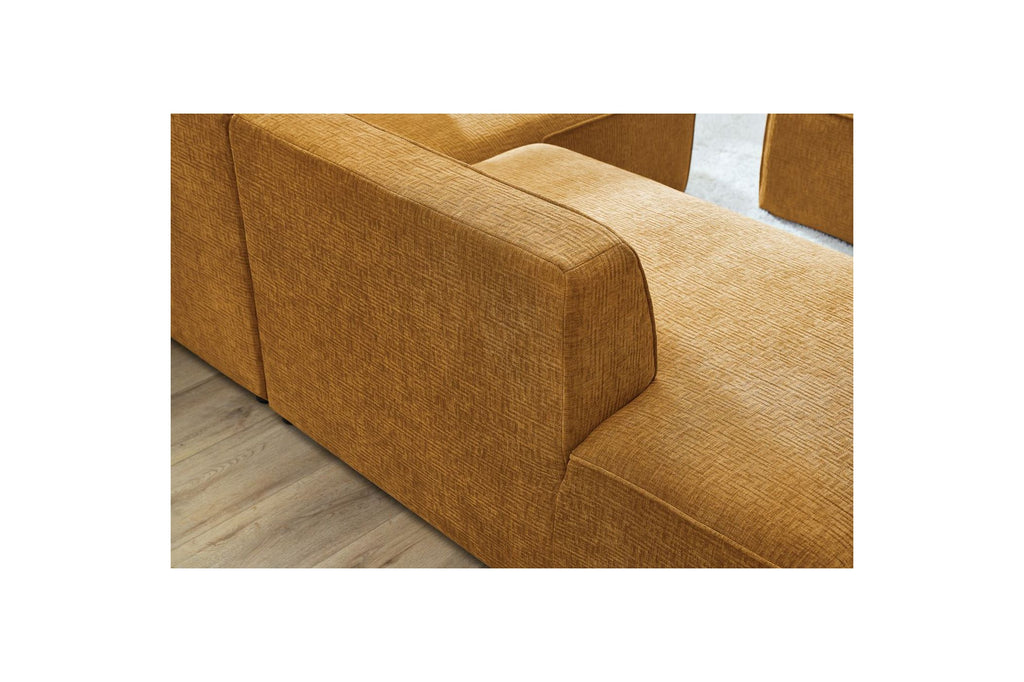 MEGEVE fixed corner sofa in textured fabric - Right-hand corner - BOBOCHIC - The Bradery