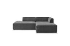 MEGEVE fixed corner sofa in textured fabric - Right-hand corner - BOBOCHIC - The Bradery