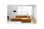 MEGEVE fixed corner sofa in textured fabric - Right-hand corner - BOBOCHIC - The Bradery