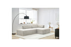 MEGEVE fixed corner sofa in textured fabric - Right-hand corner - BOBOCHIC - The Bradery