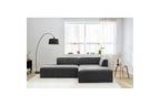 MEGEVE fixed corner sofa in textured fabric - Right-hand corner - BOBOCHIC - The Bradery
