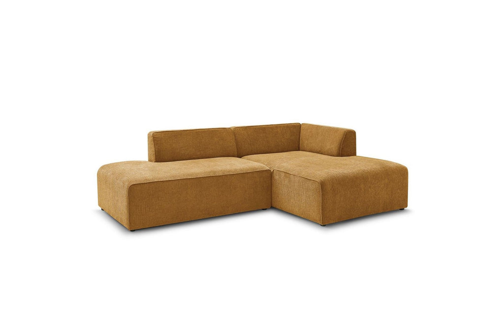 MEGEVE fixed corner sofa in textured fabric - Right-hand corner - BOBOCHIC - The Bradery