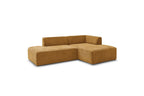 MEGEVE fixed corner sofa in textured fabric - Right-hand corner - BOBOCHIC - The Bradery