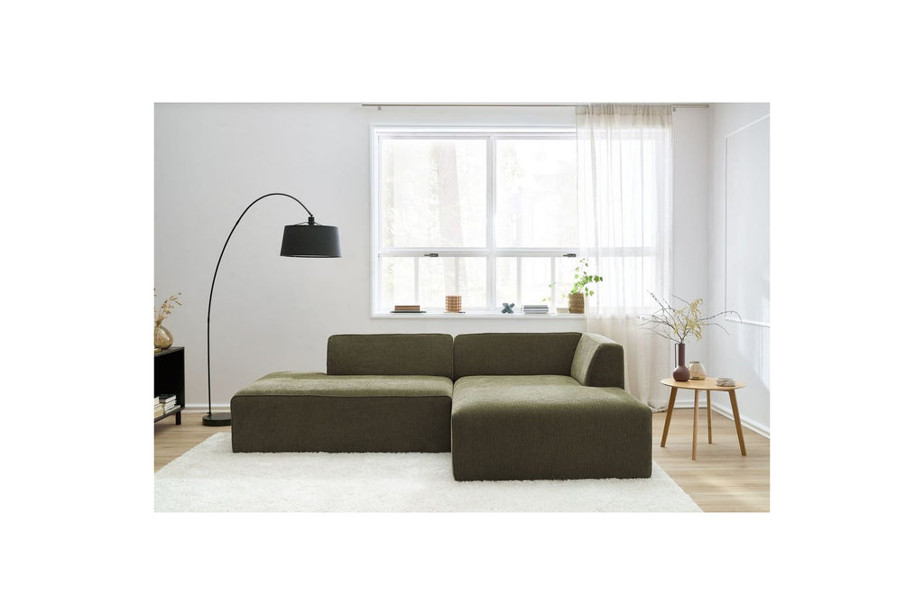 MEGEVE fixed corner sofa in textured fabric - Right-hand corner - BOBOCHIC - The Bradery