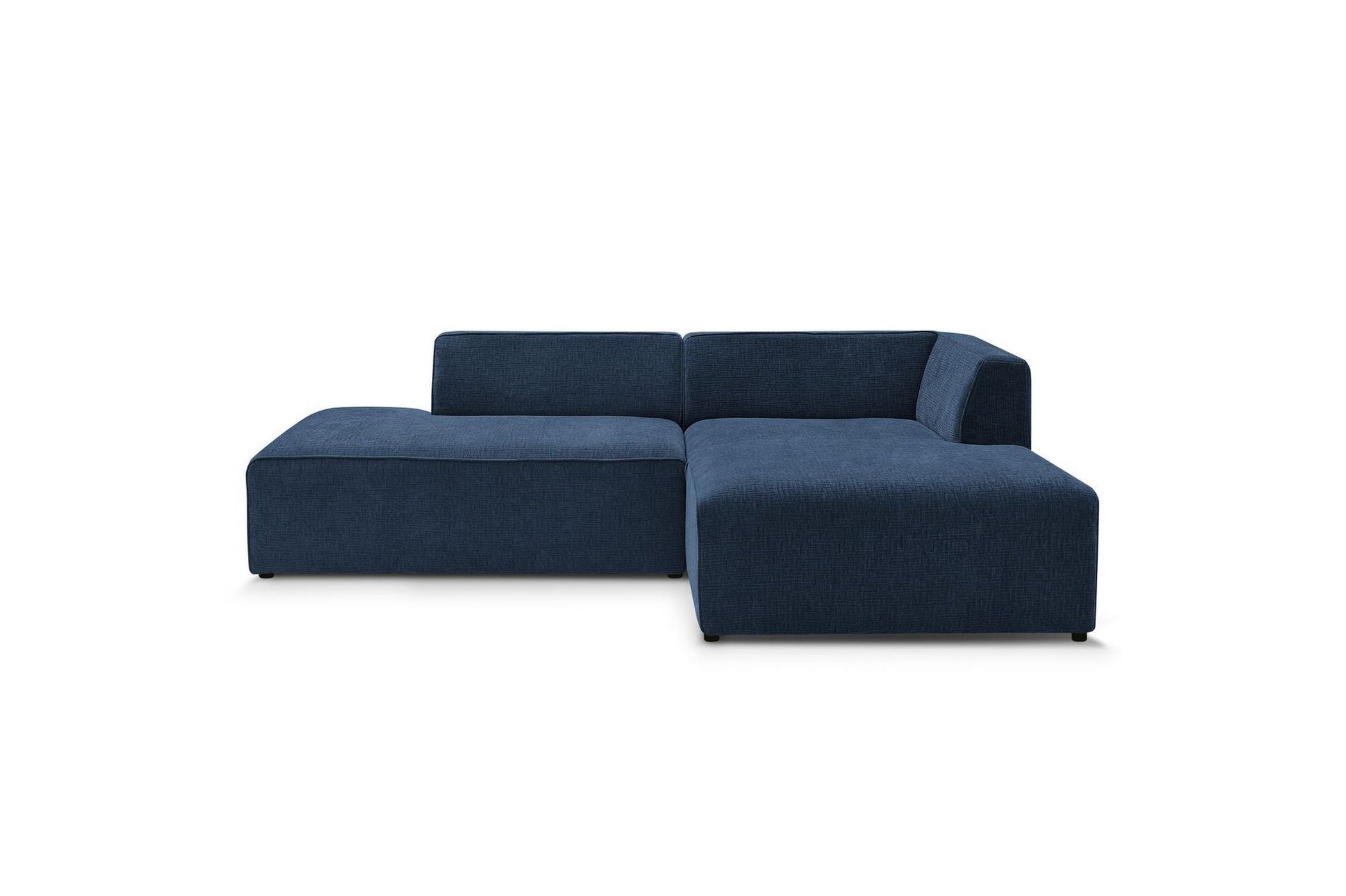 MEGEVE fixed corner sofa in textured fabric - Right-hand corner - BOBOCHIC - The Bradery