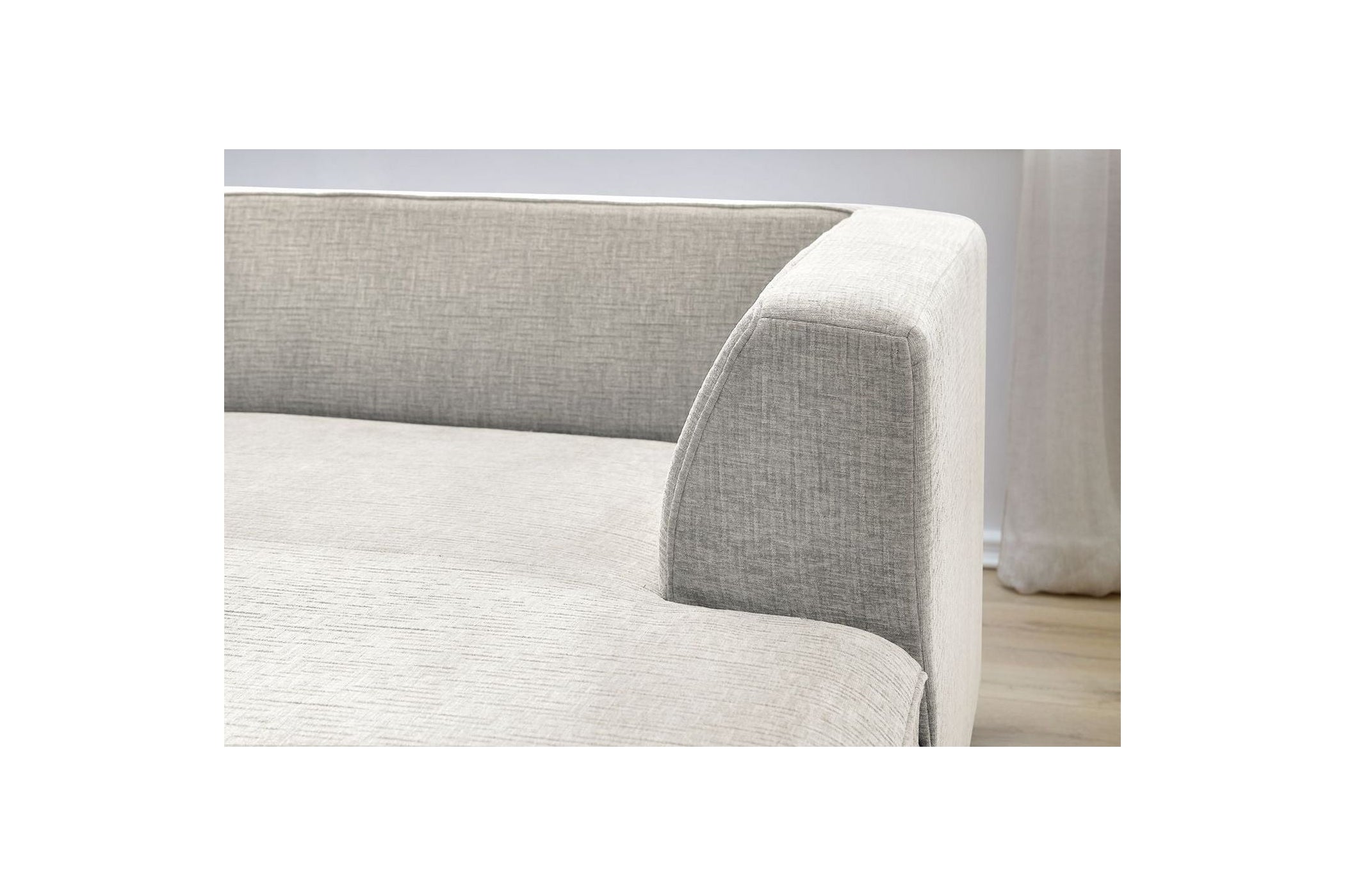 MEGEVE fixed corner sofa in textured fabric - Right-hand corner - BOBOCHIC - The Bradery