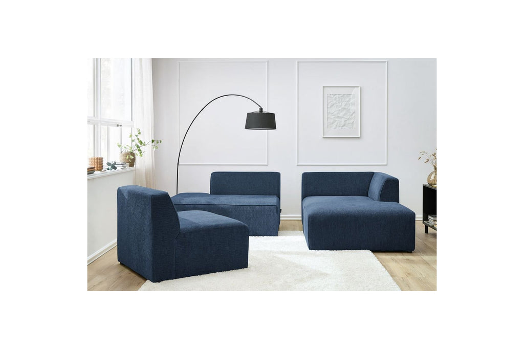 MEGEVE fixed corner sofa in textured fabric - Right-hand corner - BOBOCHIC - The Bradery