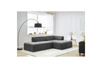MEGEVE fixed corner sofa in textured fabric - Right-hand corner - BOBOCHIC - The Bradery