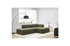 MEGEVE fixed corner sofa in textured fabric - Right-hand corner - BOBOCHIC - The Bradery