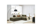 MEGEVE fixed corner sofa in textured fabric - Right-hand corner - BOBOCHIC - The Bradery