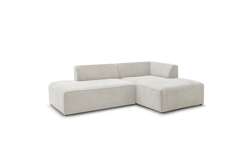 MEGEVE fixed corner sofa in textured fabric - Right-hand corner - BOBOCHIC - The Bradery