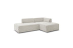MEGEVE fixed corner sofa in textured fabric - Right-hand corner - BOBOCHIC - The Bradery